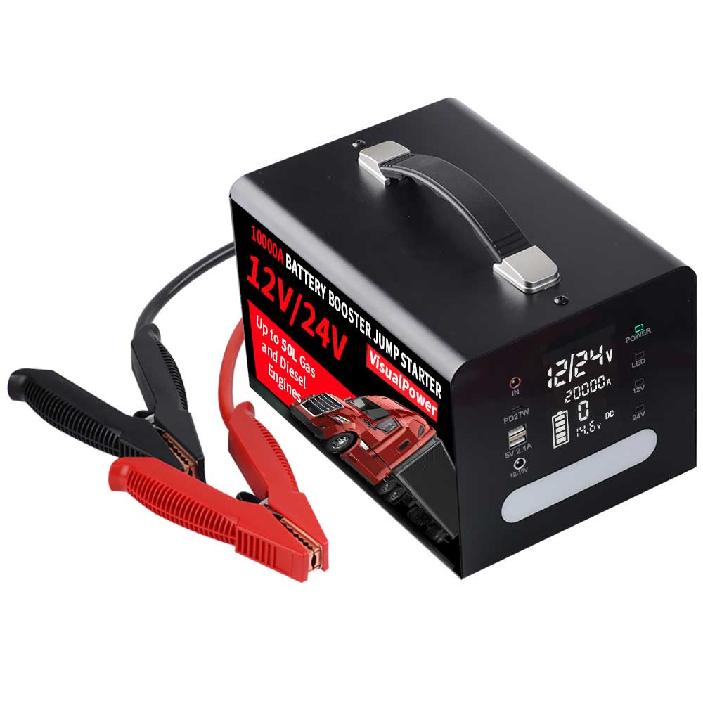 12 / 24V Jump Starter Emergência Iniciar Bateria Booster 10000A